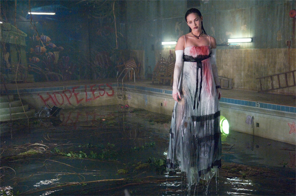 Megan Fox hovers over the pool in Jennifer's Body
