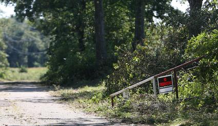 Entrance to Wichita movie plane crash site - Curve St,  Bridgewater MA