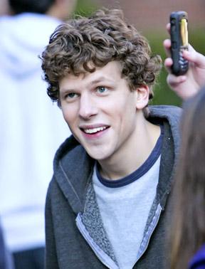 Jesse Eisenberg filming The Social Network in Boston