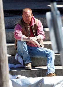 Kevin Costner in Boston on the set of 