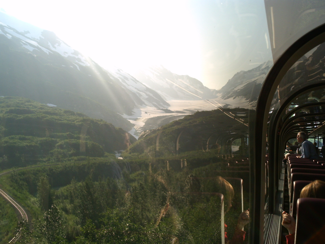 View from Goldstar car Alaska Railroad - unknown glacier