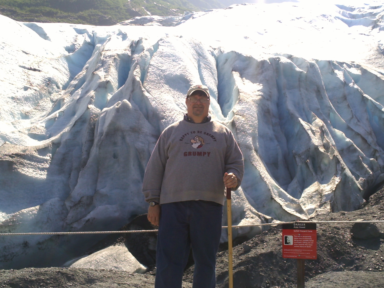 That's me ion teh Grumpy sweatshirt - Exit Glacier behind me