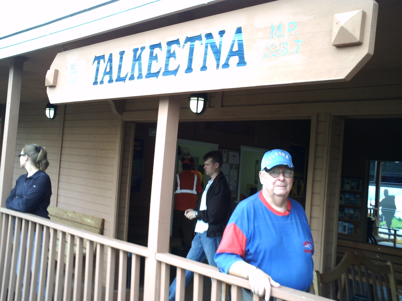 Dad waiting at the Talkeetna train station