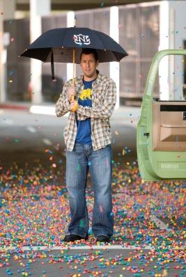 Adam Sandler in gumball rainstorm - Bedtime Stories