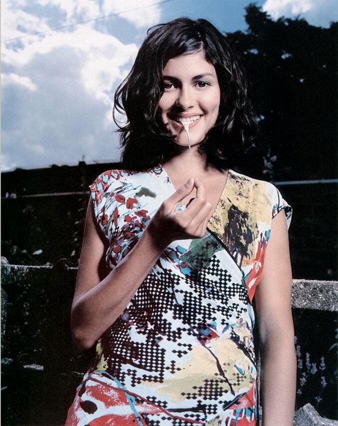 Audrey Tautou - print dress