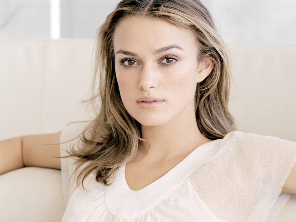 Keira Knightly a classic beauty in sheer white top