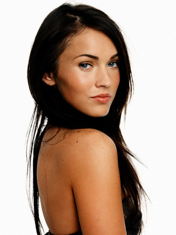 Megan Fox looks over her shoulder