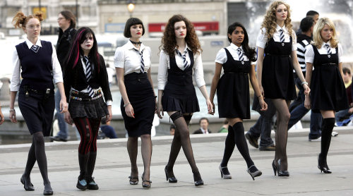 St Trinians naughty schoolgirls in full vamp mode